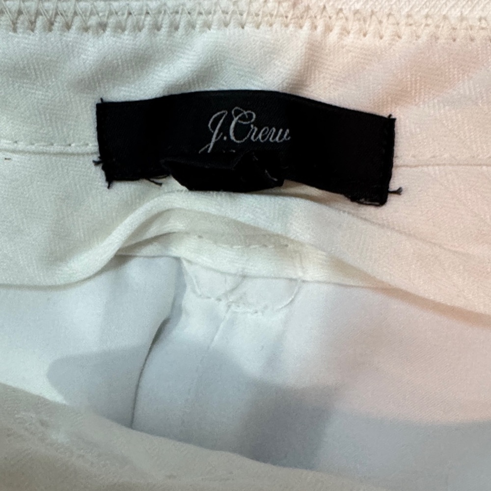 J. Crew Women’s Classic Peyton Pant White Stretch Linen- Size 6 - Picture 2 of 4